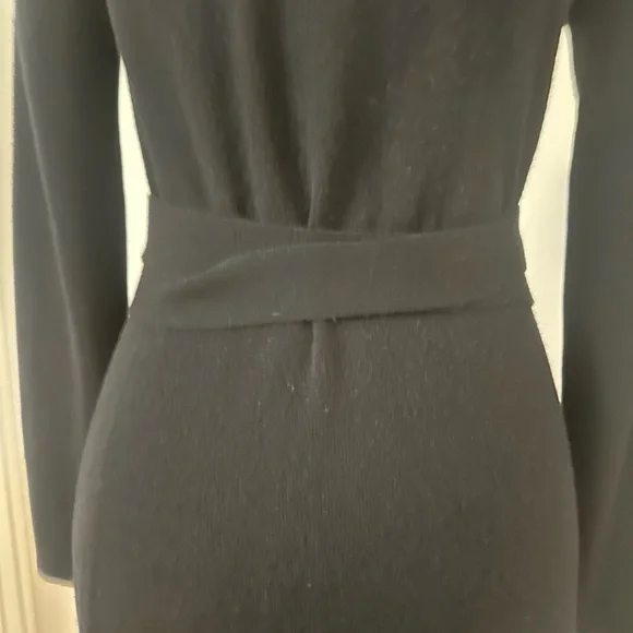 DVF Cashmere Blend Black Wrap Dress - Picture 6 of 13